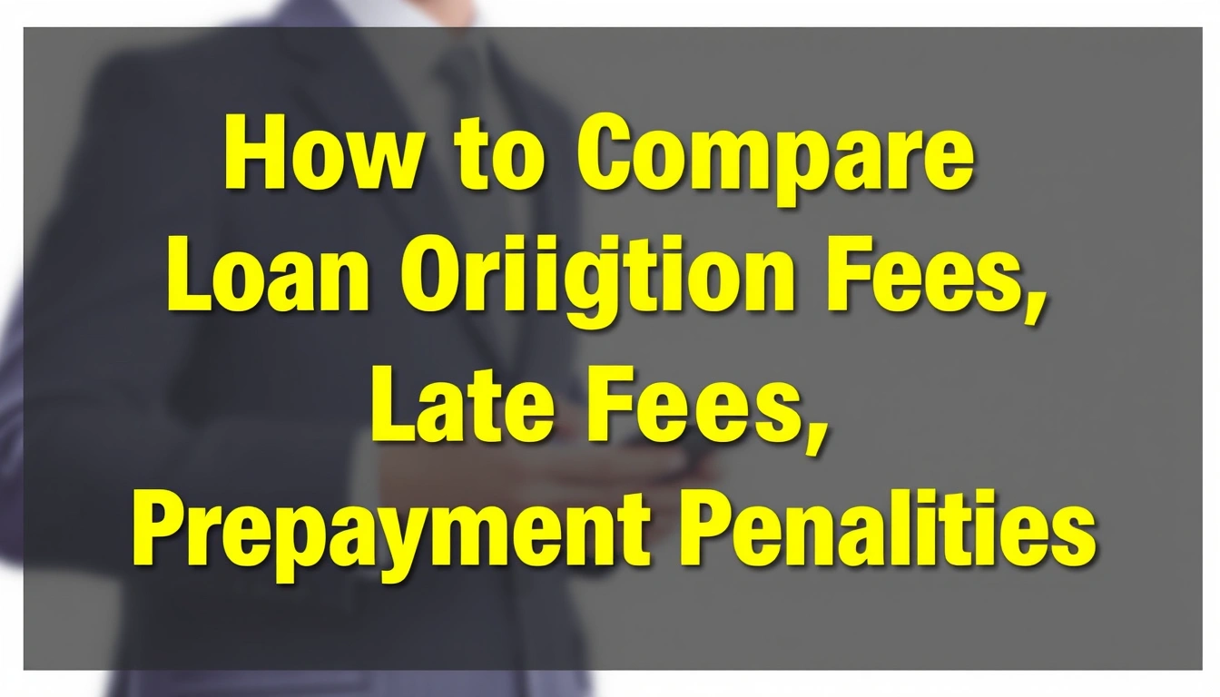 How to compare loan origination fees, late fees, and prepayment penalties