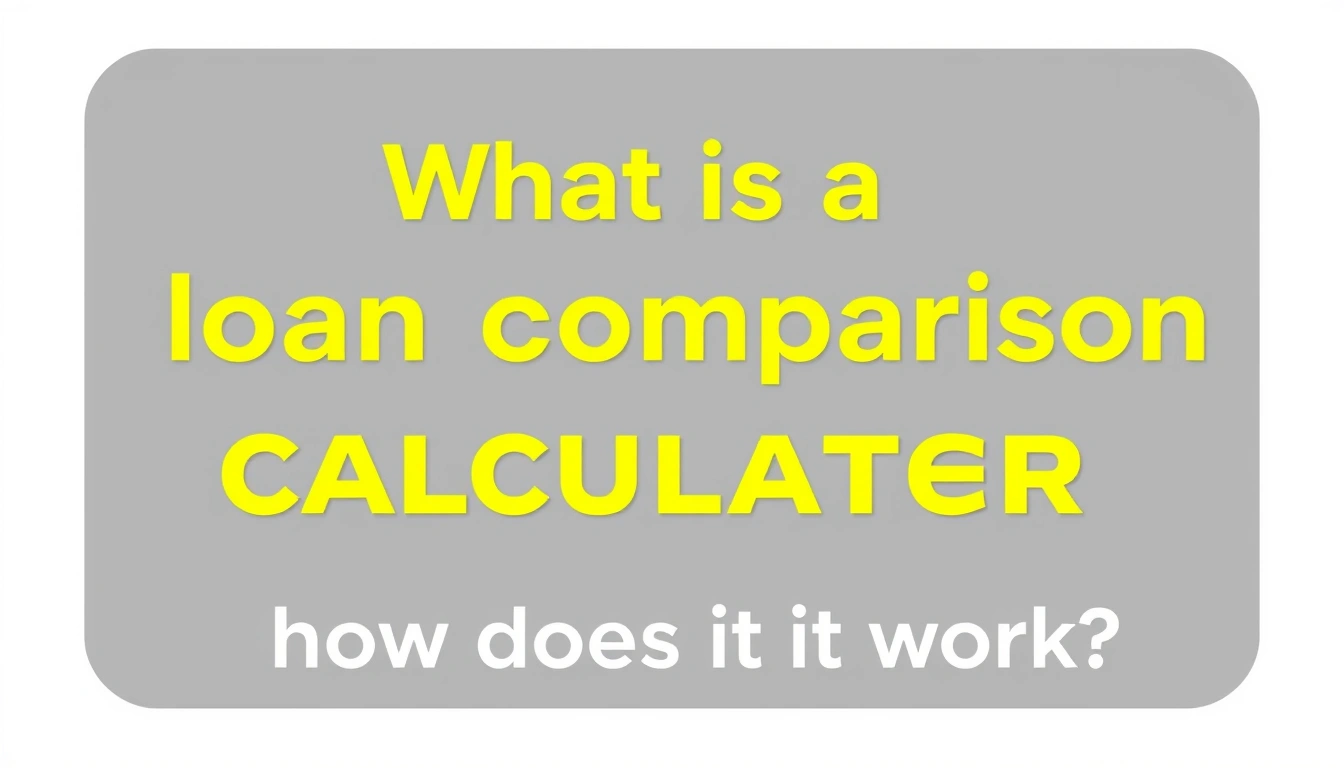What is a loan comparison calculator and how does it work? What is a loan comparison calculator and how does it work?