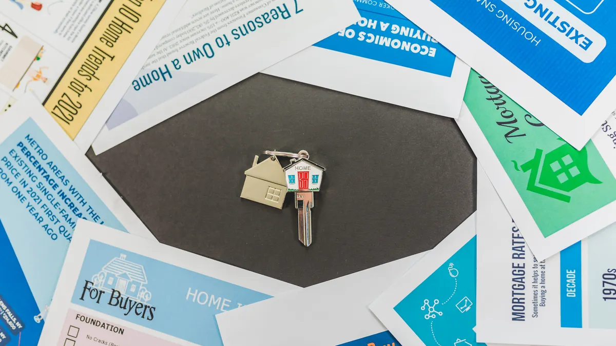 How to compare escrow fees and reserves on a mortgage loan Home loan brochures with small house and keys